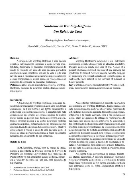 Pdf S Ndrome De Werdnig Hoffman Um Relato De Caso Dokumen Tips