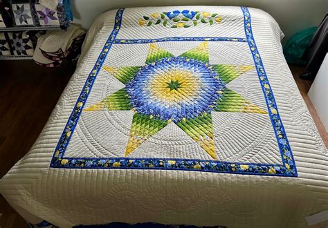 New Amish Quilt For Sale Radiant Star Amish King Quilt Amish Etsy