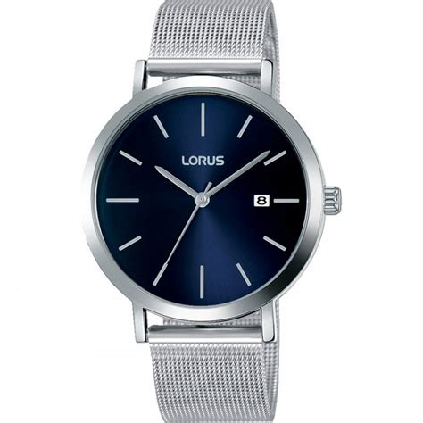 Lorus Gents Analogue Quartz Watch With Stainless Steel Mesh Bracelet