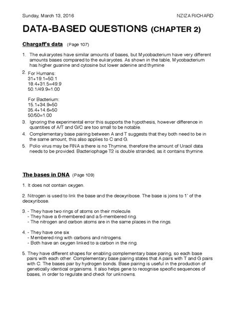 PDF IB Biology HL Textbook Data Based Questions Solution DOKUMEN TIPS