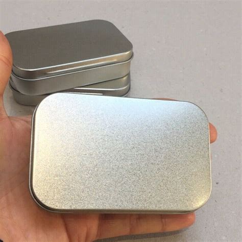 1 X 50ml Box Rectangular Metal Tins Blank Hinged Tins Container New