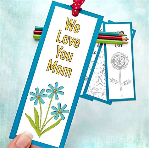 Mothers Day Bookmark To Color