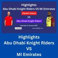 Highlights Abu Dhabi Knight Riders Vs Mi Emirates Ilt