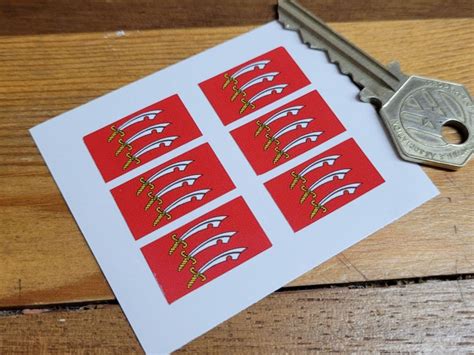 Essex Flag Stickers - Set of 6 - 25mm