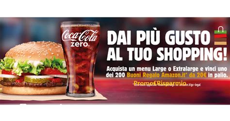 PROMORISPARMIO Vinci Con Coca Cola E Burger King In Palio 200 Buoni