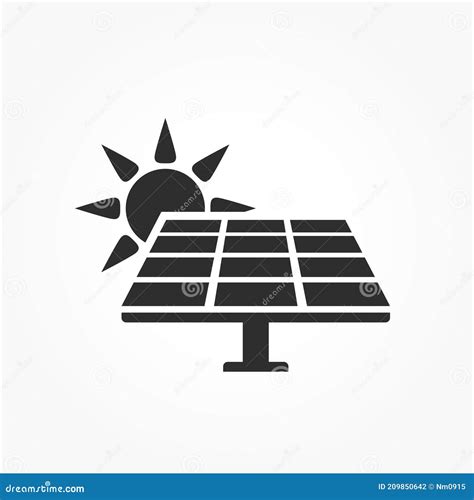 Icono De Energía Solar Panel Solar Con Sol Símbolo De Energía