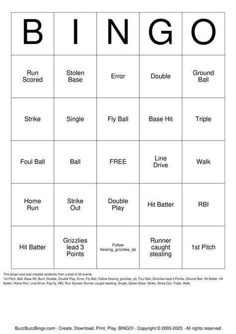 Softball Bingo Bingo Cards To Download Print And Customize