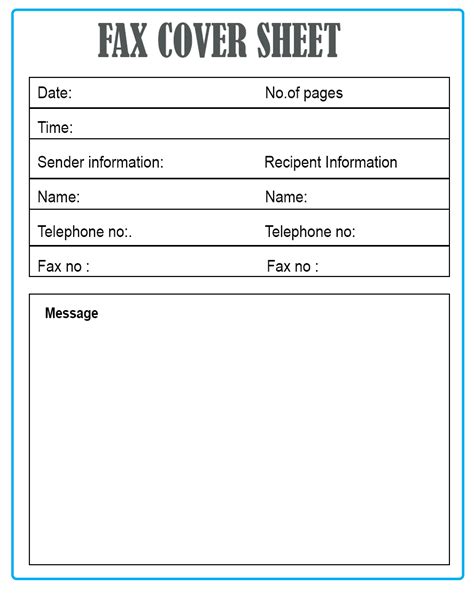 Free Printable Fax Cover Sheet Templates Sample And Examples