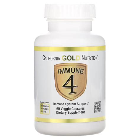 California Gold Nutrition, Immune 4, Immune System Support, 60 Veggie ...