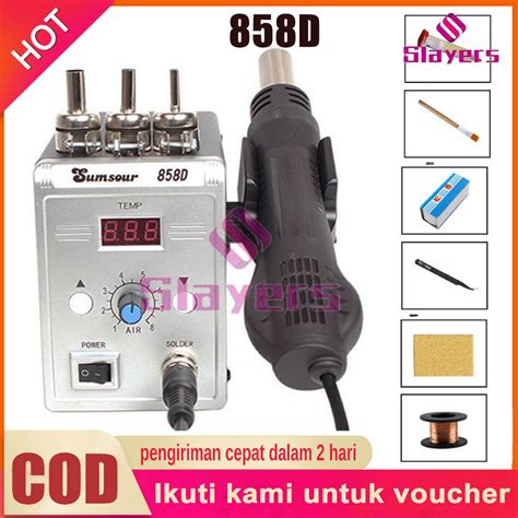 SOR UAP858D SOLDER UAP BLOWER 858D Stasiun Solder Pengerjaan Ulang SMD Canggih LED Digital Hot