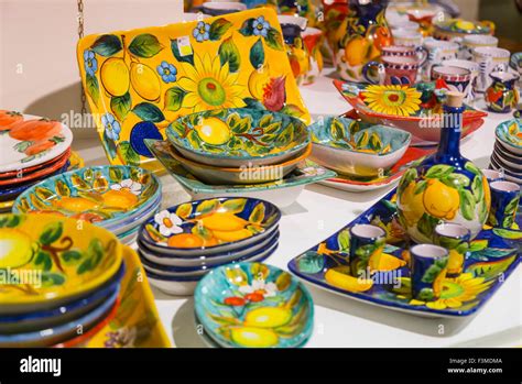 Italypotterysouvenirhandicraftamalfi Coast Stock Photo Alamy