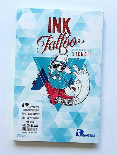 Papel Hectografico Stencil Ink Tatoo Roxo Folhas Mercadolivre