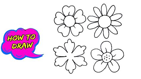 Different Flowers Drawing Simple Flower Drawing Designs Easy