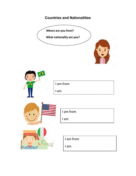 Countries And Nationalities Online Exercise For Primaria Live Worksheets