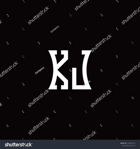 Kj Monogram Logo Curved Side Style Stock Vector (Royalty Free ...