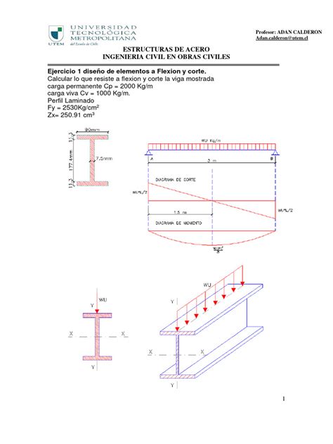 8 Tema 3 Ejercicios Elementos A Flexion Y Corte Descargar Gratis Pdf Viga Estructura