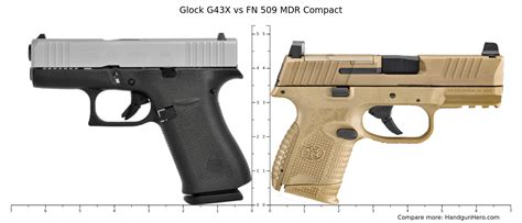 Glock G X Vs Fn Mdr Compact Size Comparison Handgun Hero