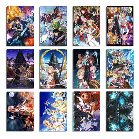 Sword Art Online Poster Set of 12 PCS 10In x14In Sao Poster Kirito ...