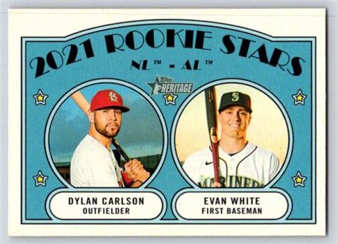 Dylan Carlson Evan White Topps Heritage Rc Rookie Card Ebay