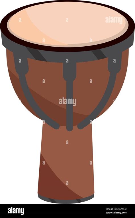 African Djembe Drum Percussion Musical Instrument Vector Illustration