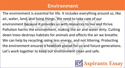 Paragraph On Environment In English 100 150 200 250 Words