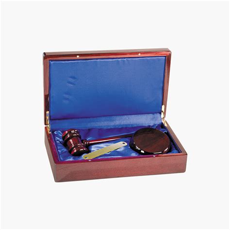 Rosewood Gavel Set And Case Crystal Images Inc