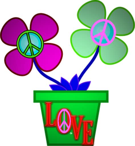 Jlb Love Signs Peace Signs 60s Art Hippie Life Flower In A Pot