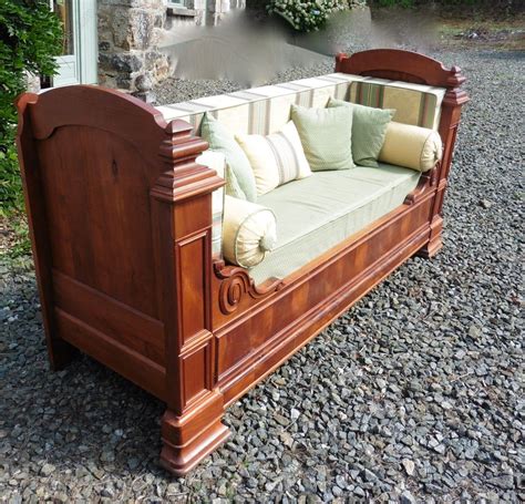 French Walnut Sleigh Bed Or Empire Style Day Bed Antiques Atlas