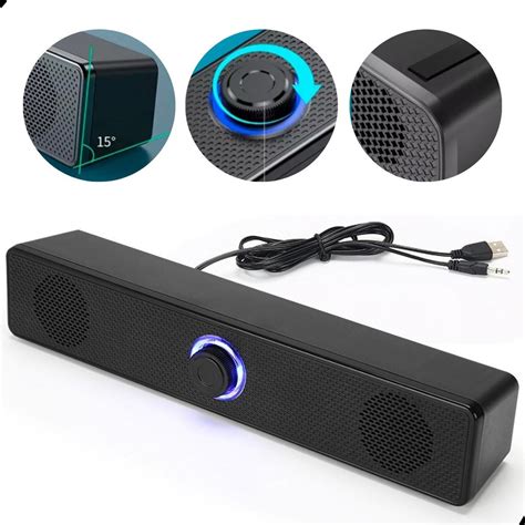 Soundbar Led Gamer Caixa De Som Para Pc Notebook Shopee Brasil