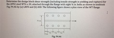 Solved Determine The Design Block Shear Strength Including