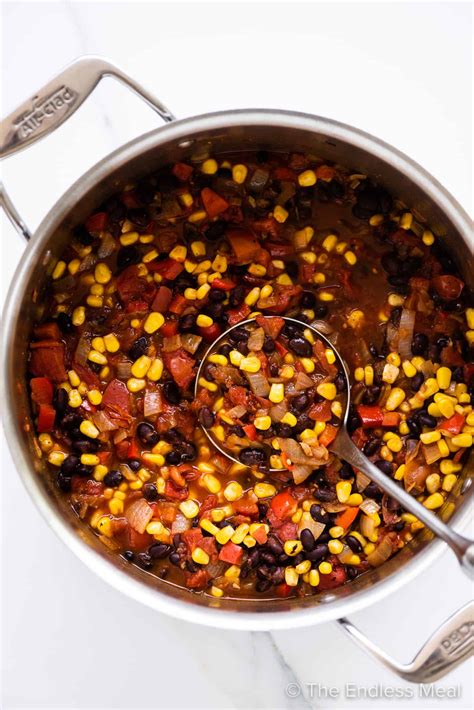 Black Bean And Corn Chili With Avocado Salsa The Endless Meal®