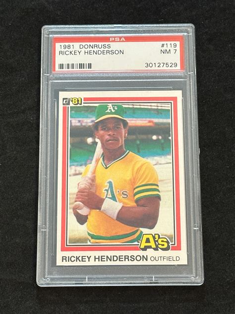 Lot PSA 7 NM 1981 Donruss Rickey Henderson