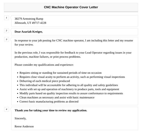 Cnc Machine Operator Cover Letter Velvet Jobs