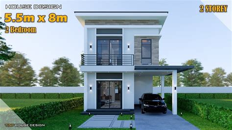 Small House Design Simple House 55m X 8m 2 Storey 2 Bedroom Youtube