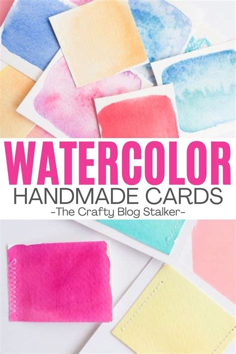 sewn watercolor card  crafty blog stalker cards