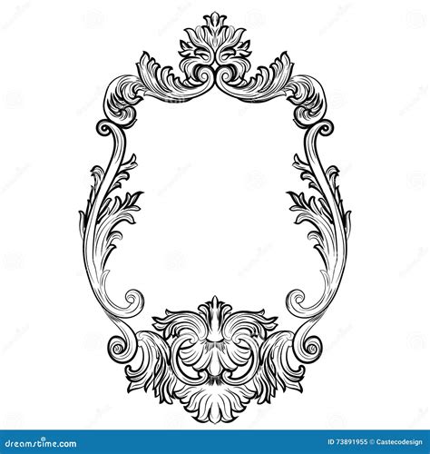 Baroque Rococo Mirror Frame Decor Stock Illustration Illustration Of