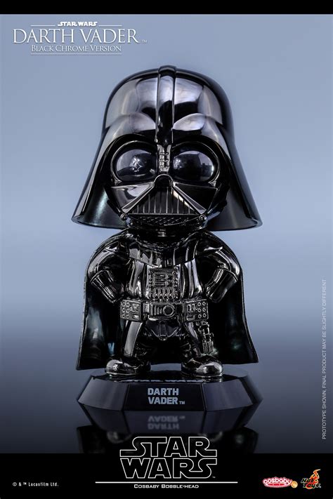 New Darth Vader Black Chrome Version Cosbaby Bobble Head Toy From Hot