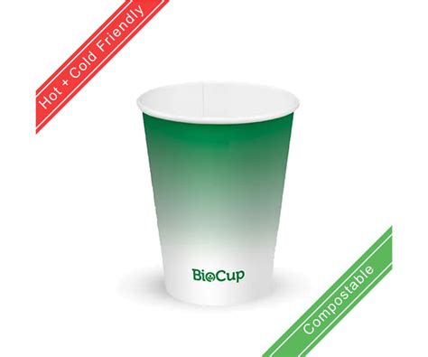 Biopak Ml Oz Mm Green Cold Paper Biocup Compostable Bcc G