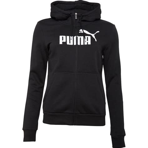 Buy Puma Womens Essentials Big Logo Fleece Full Zip Hoodie Puma Black