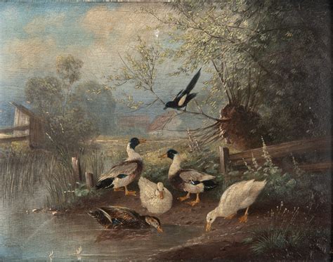 Lot 62: Otto Scheuerer Oil Painting of Ducks | Case Auctions