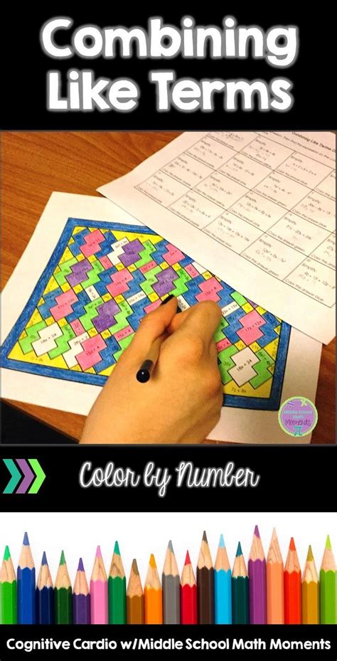 Combining Like Terms Color By Number Math Worksheets 6th Grade Coloring Pages Combining Like