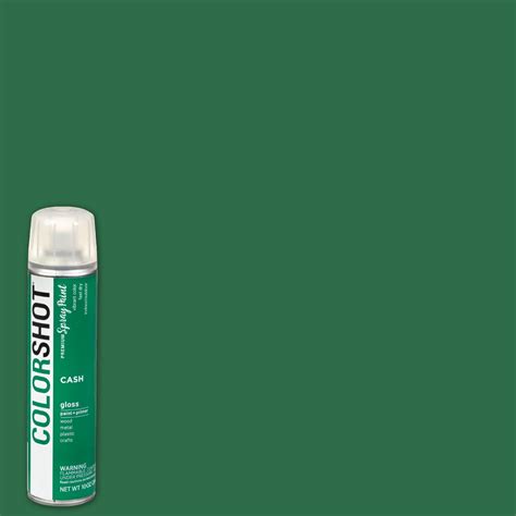 Colorshot Premium Multi Surface Gloss Cash Spray Paint 10 Oz Green