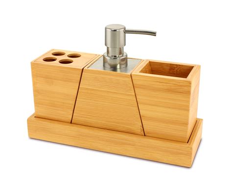 Elegant And Stylish Bamboo Bathroom Set Kovot