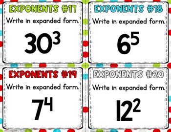 Exponents Task Cards By Teaching With A Mountain View TPT