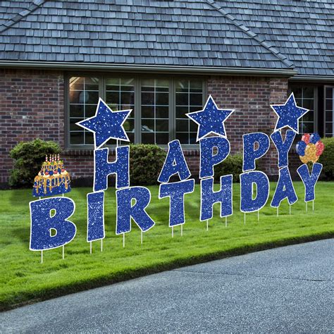 Jetec Pieces Happy Birthday Yard Signs With Stakes Inches