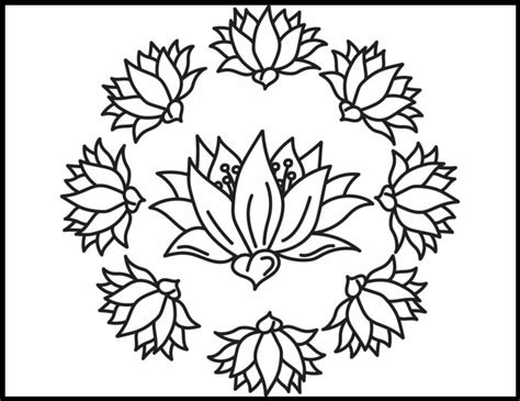 Lotus Flower Coloring Page Roaring Spork