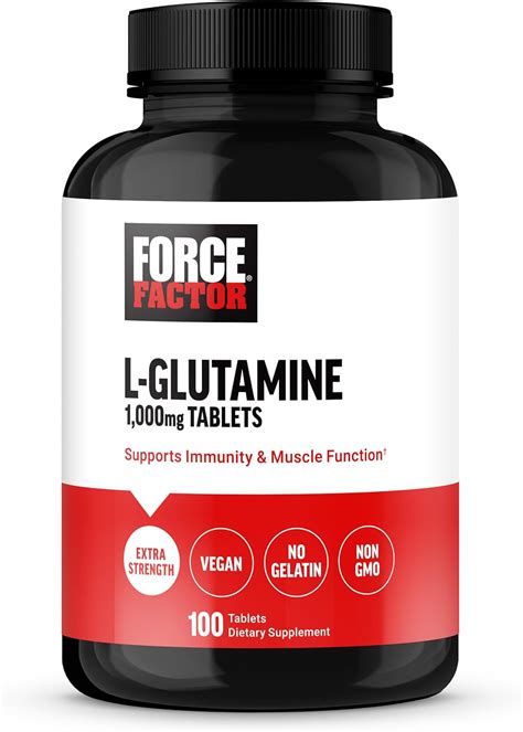 Amazon FORCE FACTOR L Glutamine 1000mg Tablets Glutamine For