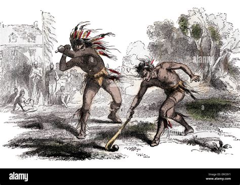 S Native American Indians Playing Lacrosse Stock Photo Alamy