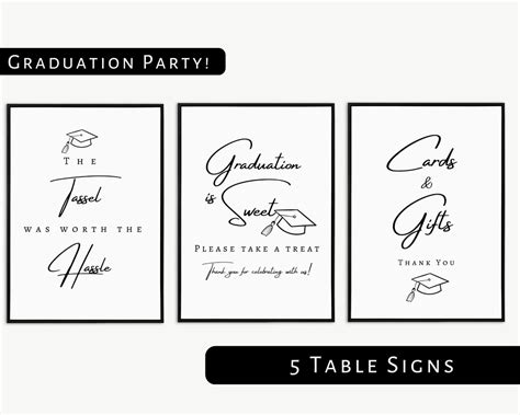 Graduation Party Table Signs Printable Graduation Table Signs Sweets