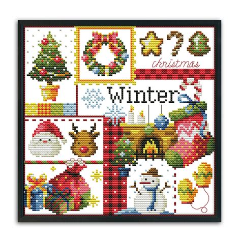 Counted Stamped Four Seasons Of Winter Cross Stitch Cm